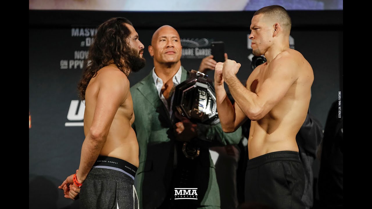 UFC 244: Jorge Masvidal vs. Nate Diaz Weigh-in Staredown - MMA Fighting -  YouTube