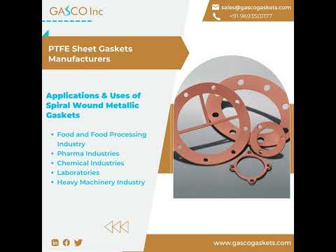 Gasket| Spiral Wound Metallic| PTFE| Ring Joint Gasket| Metal Jacketed Gaskets| Gasco Inc|