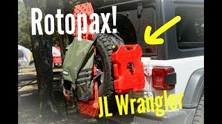 Rotopax mount on Jeep Wrangler JL by Rockslide Engineering