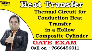 Thermal Circuit for Conduction Heat Transfer in a Hollow Composite Cylinder (GATE ) | Heat Transfer|