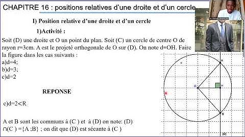 POSITIONS RELATIVES D’UNE DROITE ET D’UN CERCLE（Chapitre 16 du Cours de mathématiques niveau 3e)
