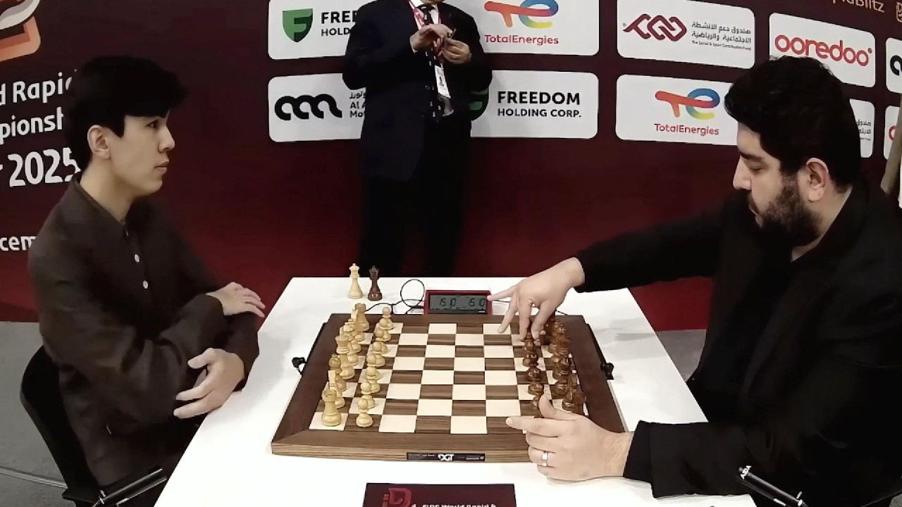 Javokhir Sindarov vs. Parham Maghsoodloo / FIDE World Rapid 2025 / Round 11 sneaky Caro-Kann Defence