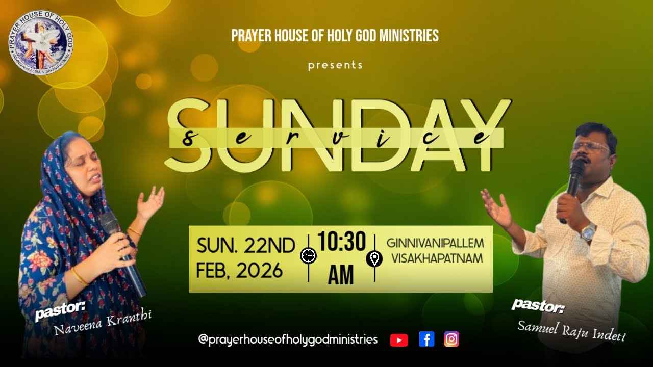 SUNDAY SERVICE|| REV SAMUEL RAJU || #live || PRAYER HOUSE OF HOLY GOD GINNIVANIPALEM