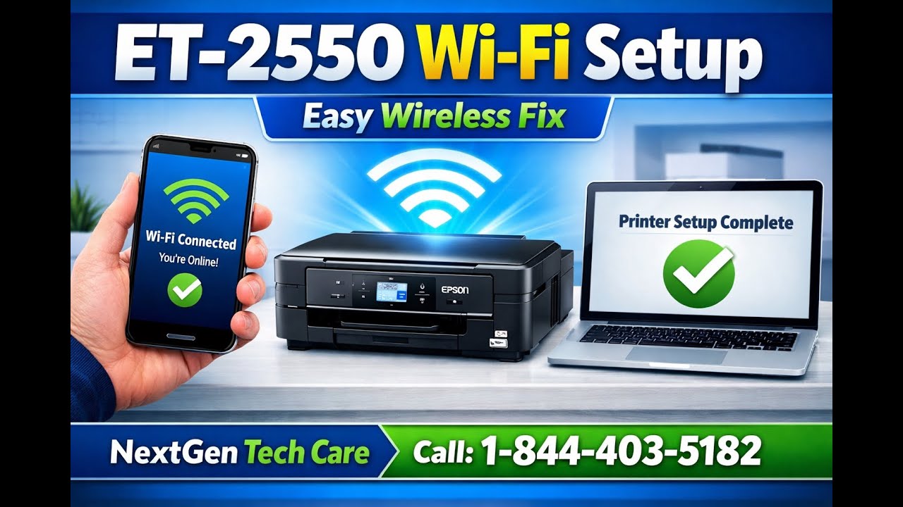Epson Expression ET-2550 Wireless Setup | Wi-Fi Printer Support by NextGen Tech Care