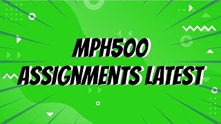 Mph500 Ignments Latest 2021 March Full