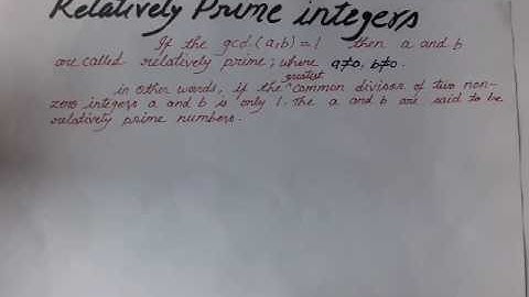 Relatively Prime Integers @ mathematics portal