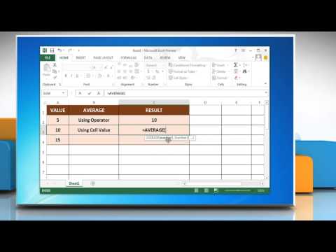 How to use the Average Function in Excel
