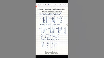 Linearly Dependent and Independent Vectors Test in 60 Seconds #maths #linearalgebra