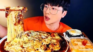 ENG SUB)Is it legal to eat this much cheese? Soft cheese, braised chicken, egg rice, kimchi! MUKBANG