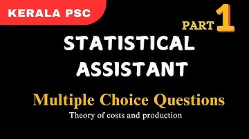 Statistical Assistant | Important MCQs and Answers | Economics  | Theory of costs and production