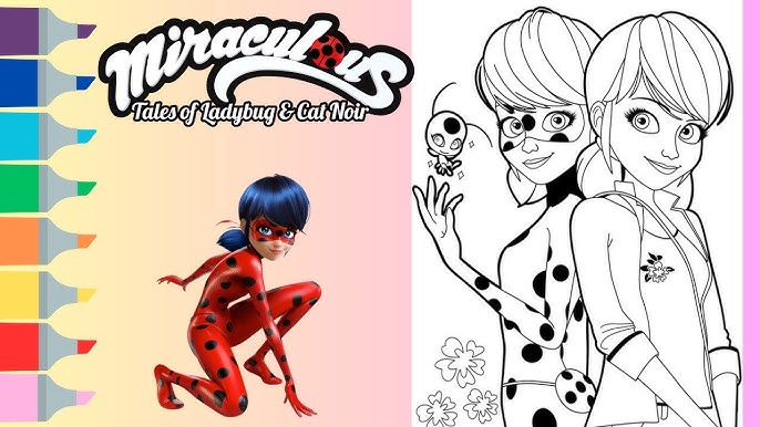 🐞miraculous ladybug, marinette coloring, cartoon, painting and coloring  for kids