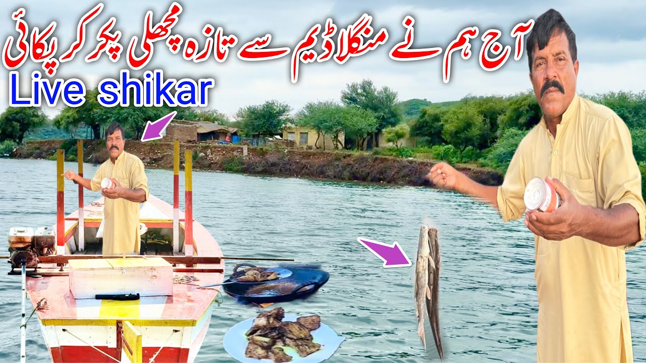 Aj ham na mangla dam sa tazi fish pakr kar paky | live shikar mangla dam 😳