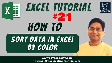Excel Tutorial #21 - How to Sort Data in Excel by Color
