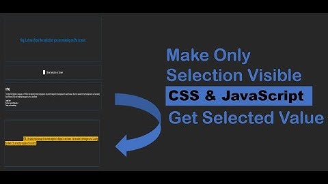 How to get selected text value | making only selection visible - CSS & JavaScript