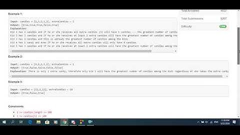 Solving Kids With the Greatest Number of Candies Leetcode (easy mode)