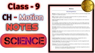 class 9 ch 7 motion notes  exercise extra questions flow chart Pdf link in description