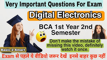 Digital electronics Very important questions for exam || BCA 1st Year 2nd Sem 2022 || Very Important