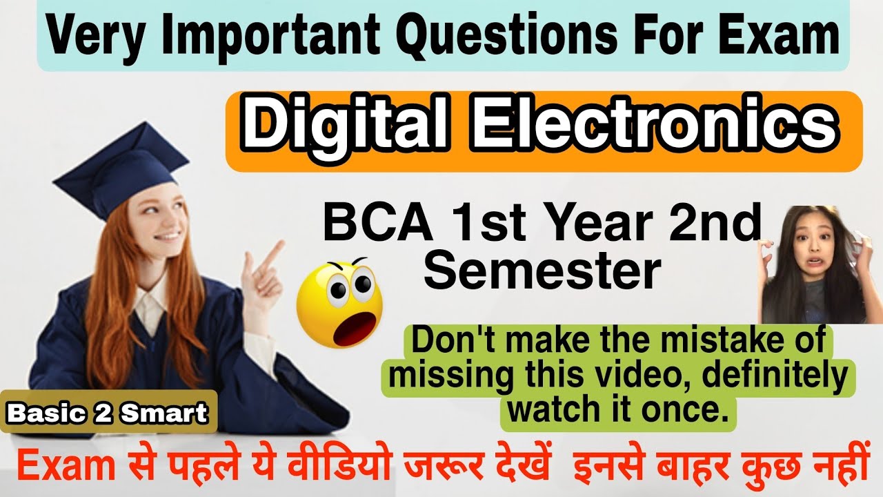 Digital electronics Very important questions for exam BCA 1st Year 2nd Sem 2022 Very