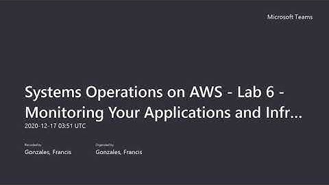 Systems Operations on AWS   Lab 6   Monitoring Your Applications and Infrastructure