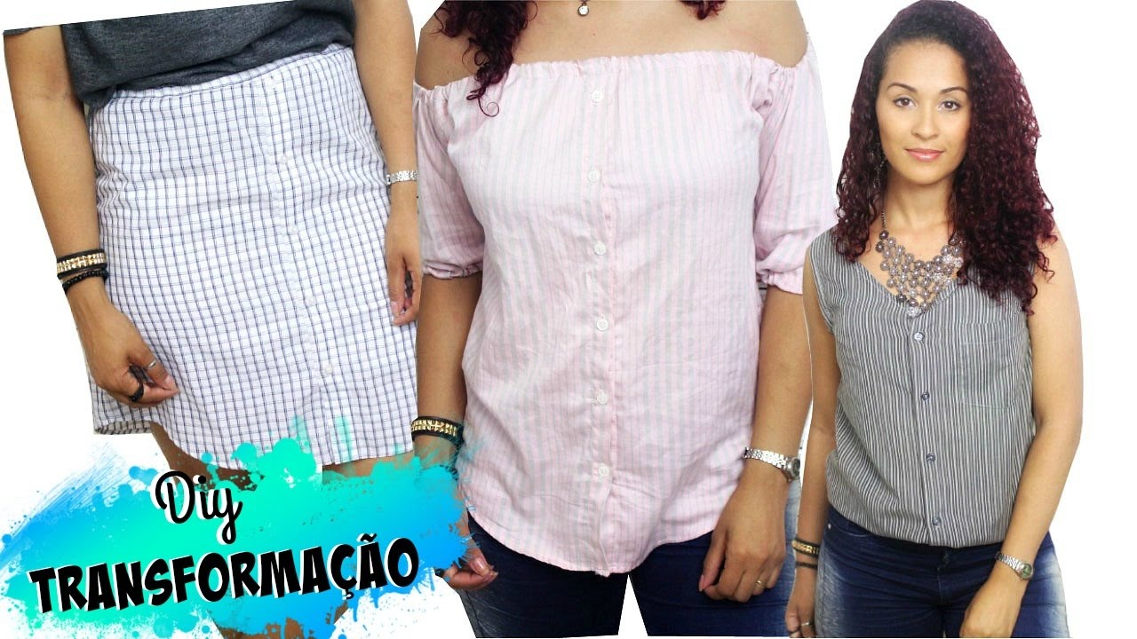 vestido com camisa masculina passo a passo