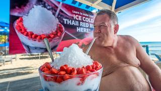What is Crunchy, Creamy, Cool for the Beach? Thai Red Ruby Dessert or Tub Tim Grob in Thai!