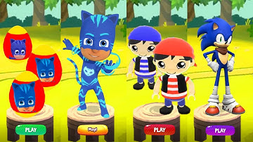 Tag with Ryan PJ Masks Catboy found Mystery Surprise Egg vs Sonic Dash vs SWAB Ryan Special