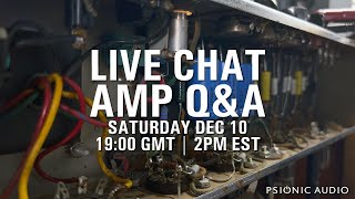 Livechat Amp Q&A | Saturday Dec 10 | 19:00 GMT 2PM EST