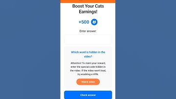 Free Crypto Answer | Free Crypto Youtube Video Task | Free Crypto +500 Cats |Cats Video Code Today