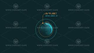 Looped animation of a planet in a circle HUD element.