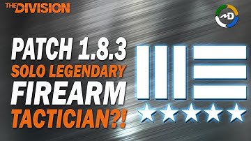 The Division - 1.8.3 - Firearm Classified TAC Build - Solo Legendary