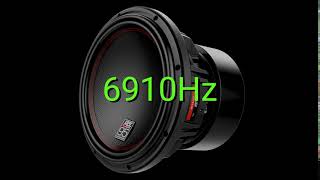 Tone frequency 6910Hz. Test your hearing! speakers/headphones/subwoofer