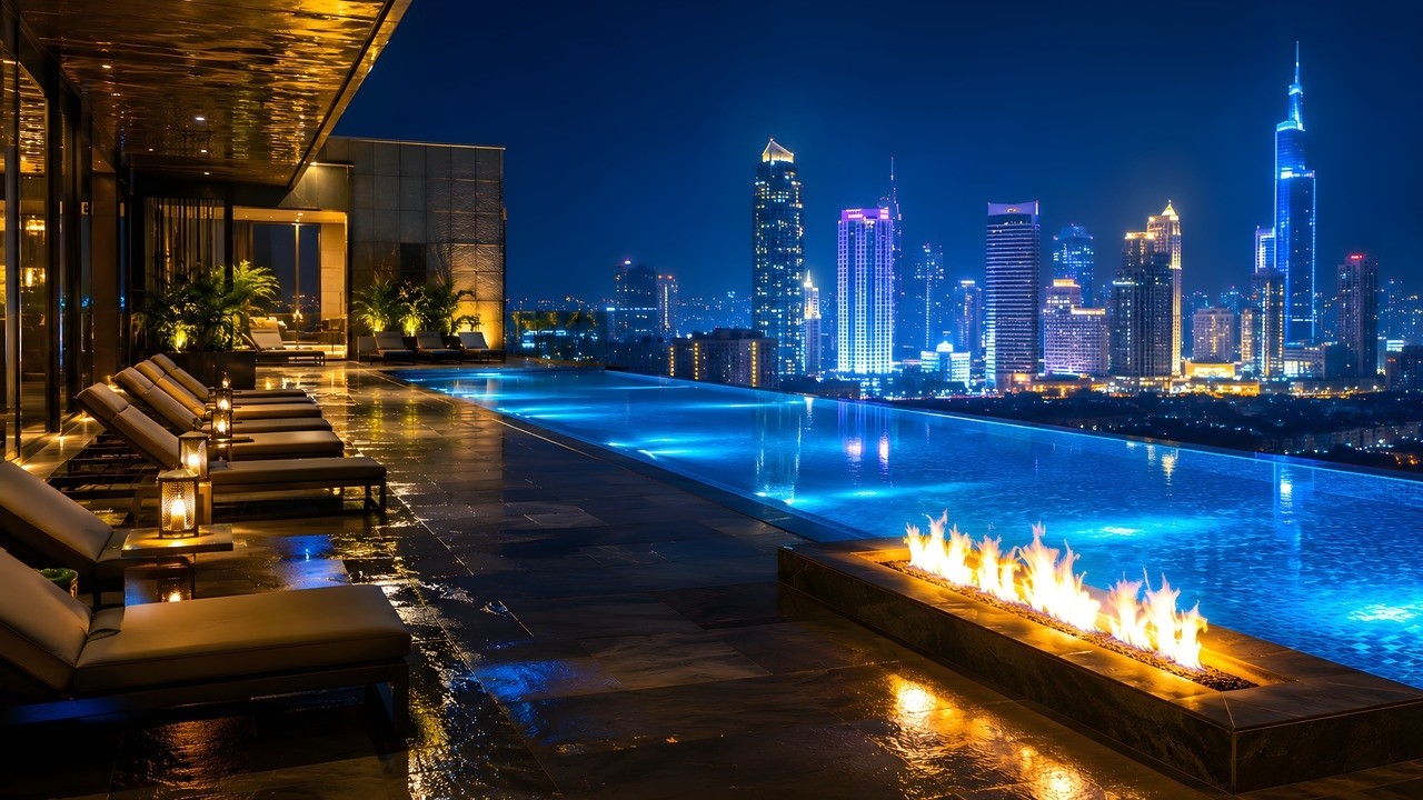 Rooftop Infinity Pool Nightlife | Sophisticated Chill House Vibes