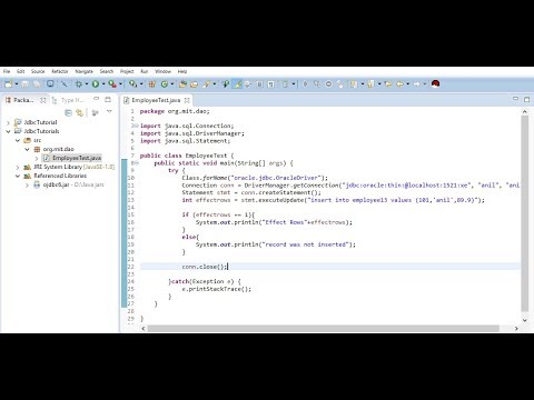 java jdbc Tutorial - Part 4:Jdbc program with oracle database (update and delete)
