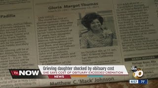 Grieving daughter shocked by obituary cost
