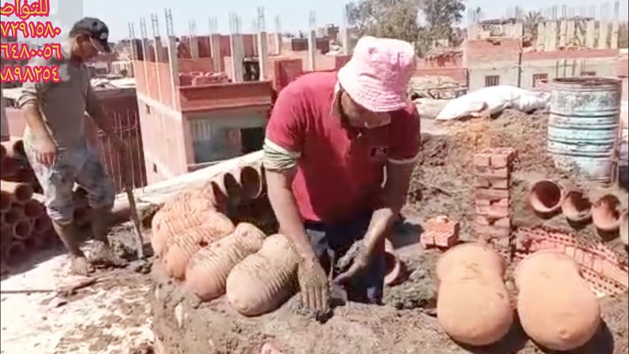 طريقه بناء برج الحمام بالفخار على سطح البيت