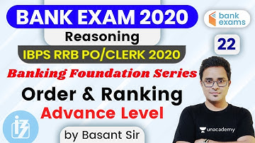 6:00 PM - SBI PO and IBPS RRB PO/Clerk 2020 | Reasoning by Basant Tripathi | Order & Ranking