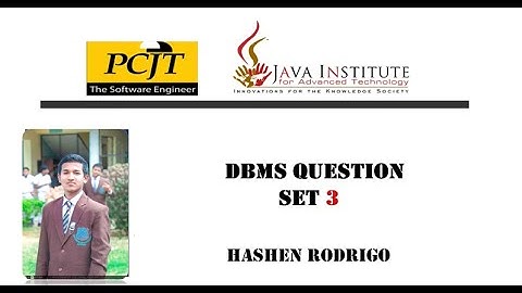 DBMS QUESTION SET 3 #episode3