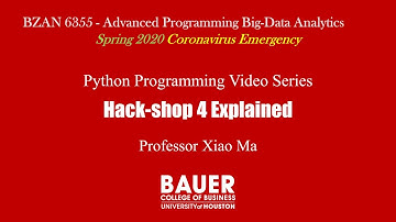 [Spring 2020 BZAN6355] Video 2 - Hackshop 4 explained & quick demo JN & markdown | Bauer@UH BZAN6355
