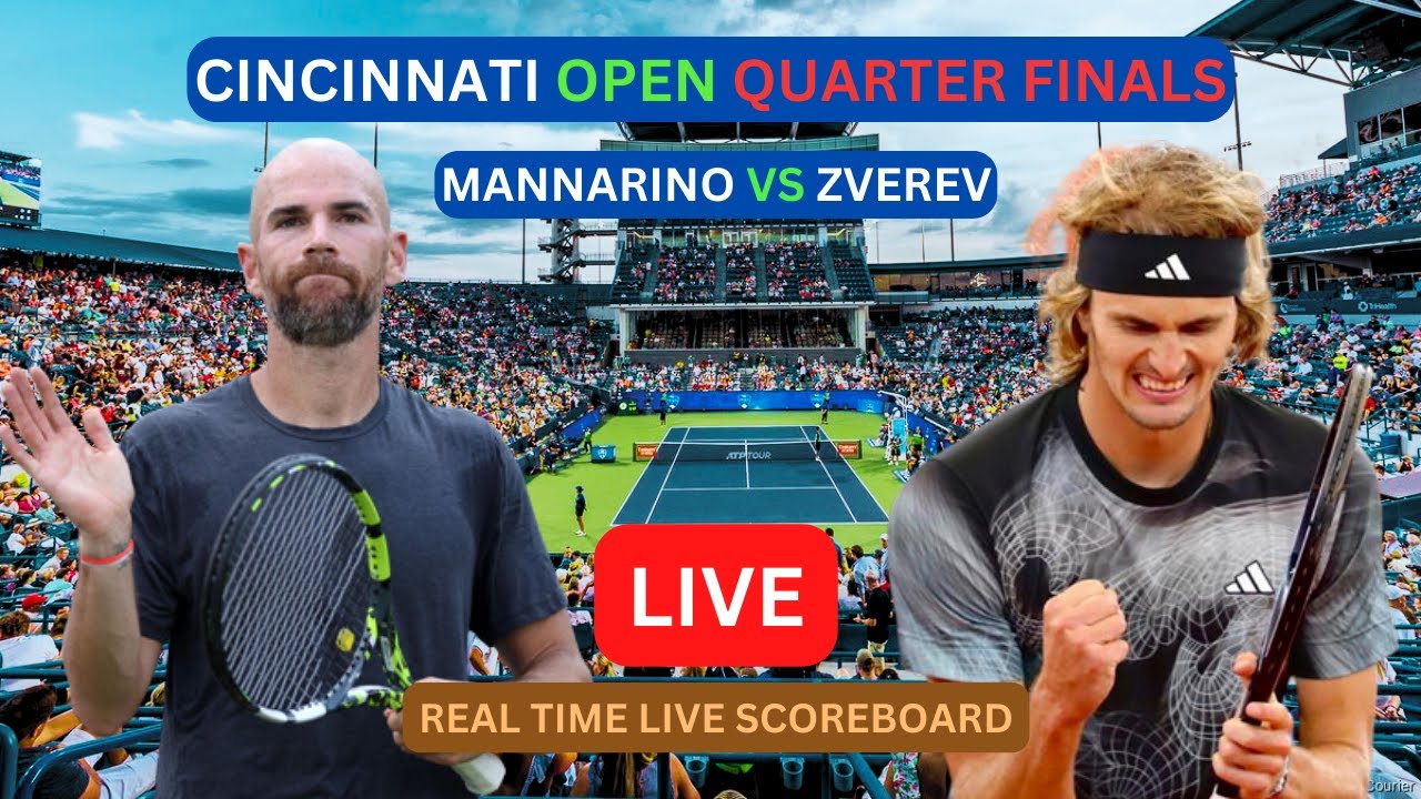 Adrian Mannarino Vs Alexander Zverev LIVE Score UPDATE Today Cincinnati Open Tennis Quarter Finals