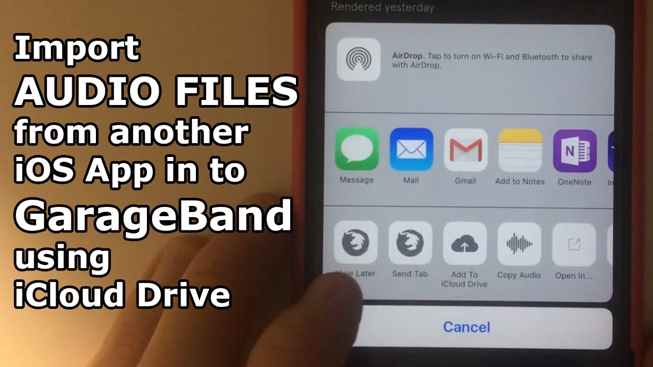 Import Audio Files From Another Ios (Iphone/Ipad) App In To Garageband  Using Icloud Drive -Quick Tip - Youtube