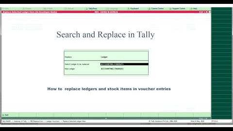Alter Multiple Vouchers in one click-Search and Replace Ledgers and Stock Items
