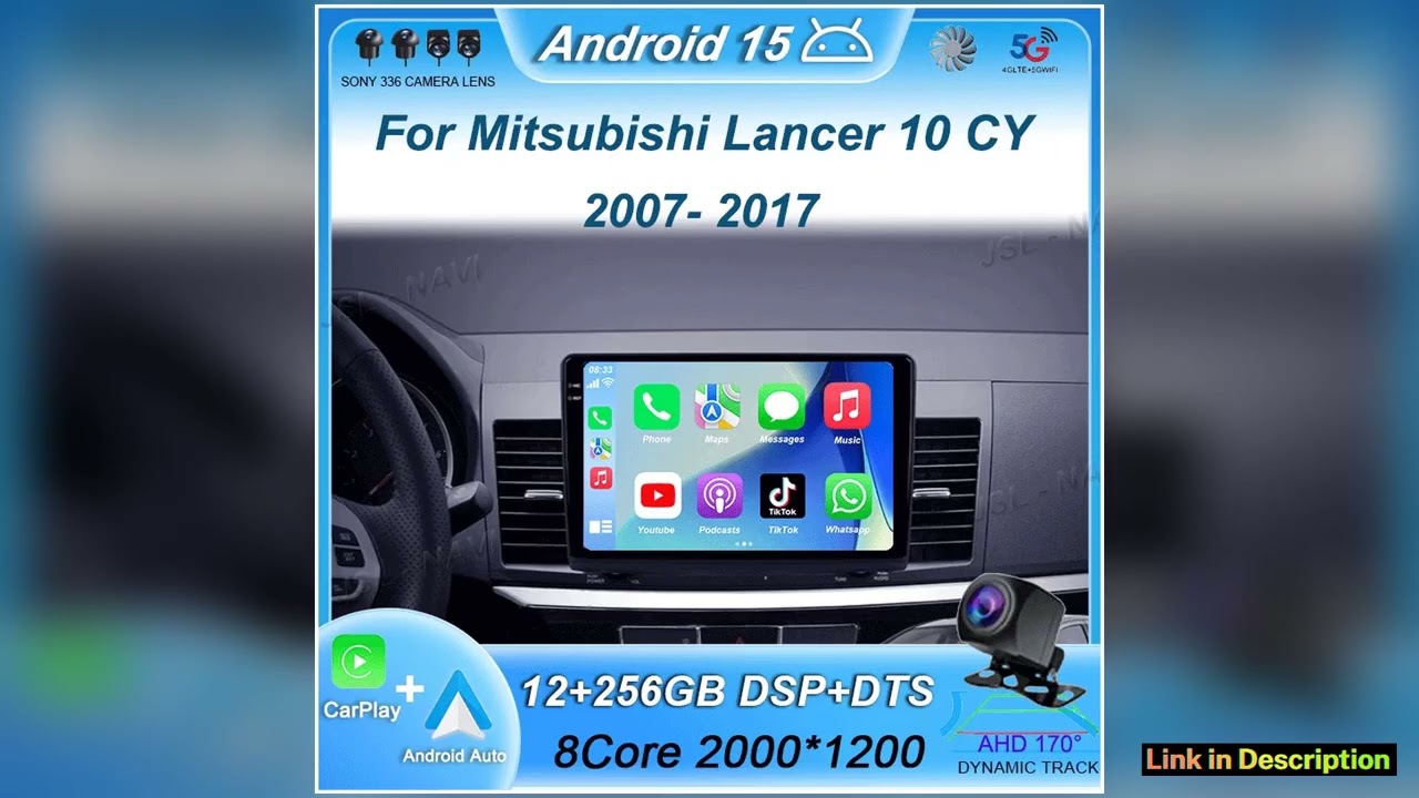 Android 15 Car Radio For Mitsubishi Lancer 10 CY 2007 2017 Multimedia Video Player 2 din WIFI4G Nav