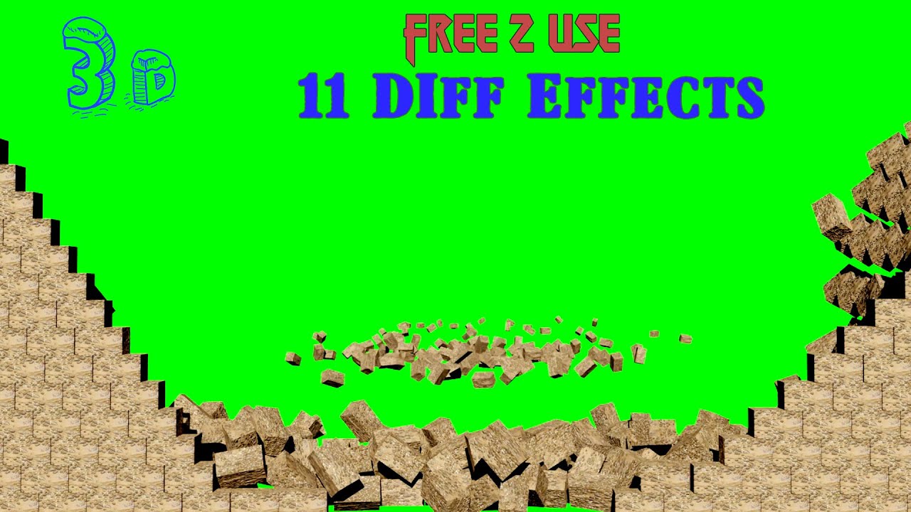 Free Green Screen Effects video wall break chroma key effect