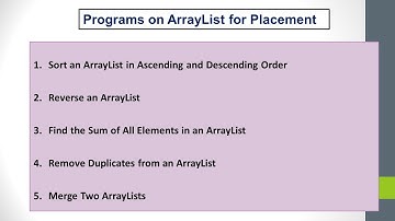 ArrayList Exercise for Placement