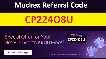 Mudrex Referral Code CP224O8U Get Free ₹200 worth BTC