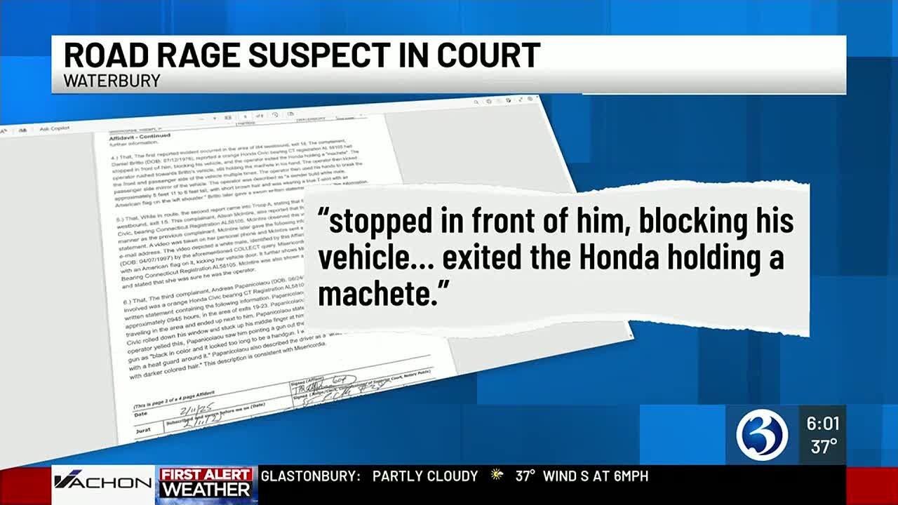 Suspect in numerous road rage incidents appears in Waterbury court ...