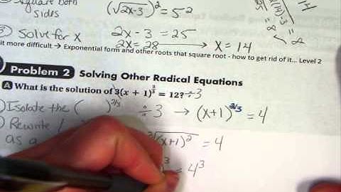 Algebra II   6 5 Solving Square Roots and Radical Expressions I