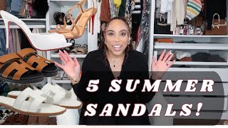 5 LUXURY SANDALS I RECOMMEND FOR SUMMER 2024 #loewe #hermes #louisvuitton