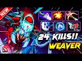24 Kills WEAVER DOTA 2 Gameplay | Dota 2 WEAVER Gameplay | Weaver Carry Build Pro Gameplay 7.40