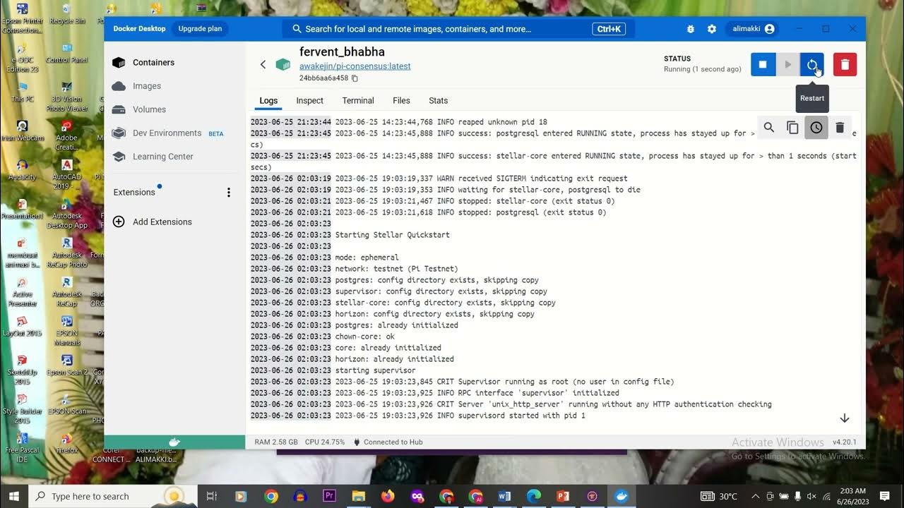 Cara menjalankan pi node dan docker di komputer pinetwork docker 